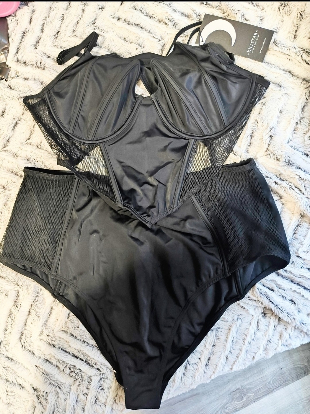 Killstar Black High-Waist Mesh Underwire Bikini